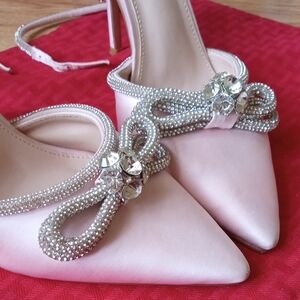 Chic Embellished Pink Women's Stiletto Heels